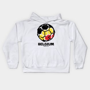 Belgium Football Country Flag Kids Hoodie